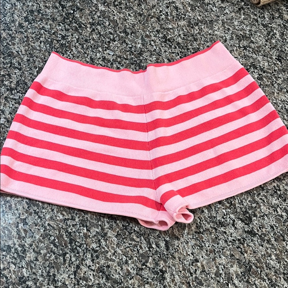 Pink and Red Anthropologie Striped Shorts